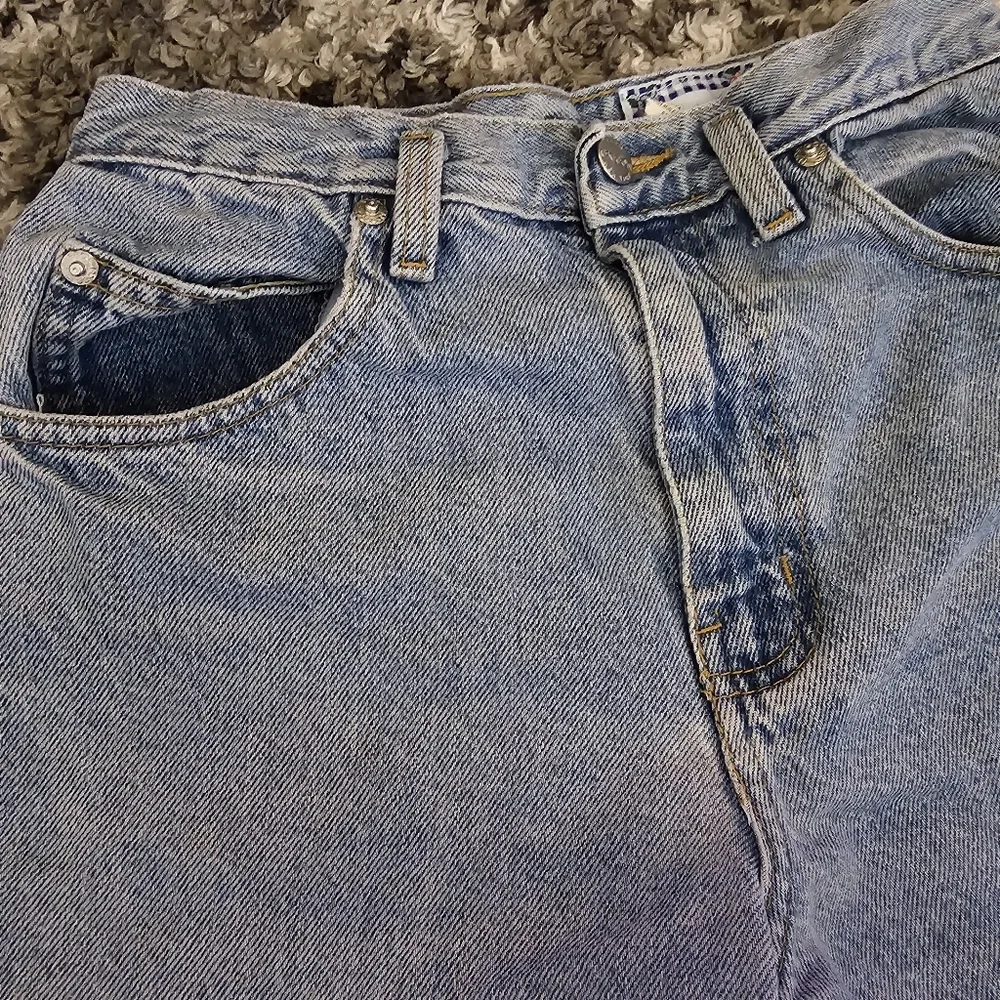 Vintage Sasson Girls Highwaisted Jean Denim Shorts With Raw Hem Size 14